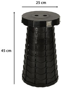 KIK KX4981 Teleskopická skladacia stolička čierna