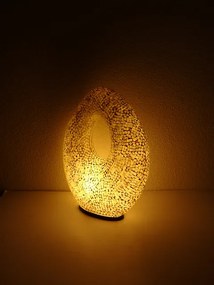 Stolná lampa OVAL, 50 cm, žltá, ručná práca, mozaika