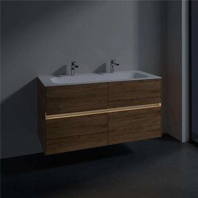 VILLEROY &amp; BOCH Collaro závesná skrinka pod umývadlo, 4 zásuvky, s LED osvetlením, 1196 x 498 x 603 mm, Oak Kansas, C140B0RH