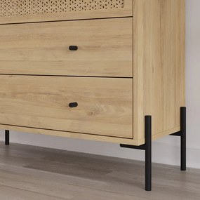 Nízka komoda v dekore duba v prírodnej farbe 90x80 cm Mayra – Marckeric