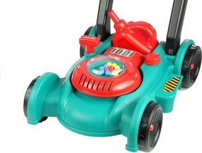 LEAN Toys Záhradnícka súprava s kosačkou a prilbou pre deti