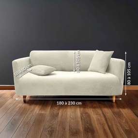 Krémový 3-miestny napínací poťah na pohovku Sacha – douceur d'intérieur