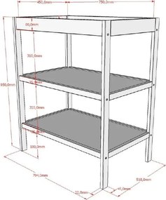 Hnedý prebaľovací pult z bukového dreva Dino – Vipack
