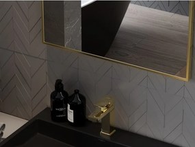 Mexen Loft kúpeľňové zrkadlo obdĺžnikové 80 x 60 cm, zlatý rám - 9852-080-060-000-50
