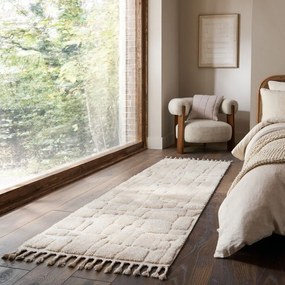 Krémový behúň 80x300 cm Esra Cobbled – Flair Rugs