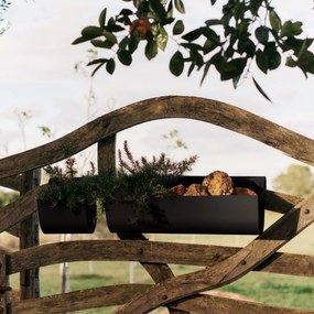 Ferm Living Závesný kvetináč na balkón Uma Black Large