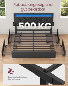 Manželská postel s LED osvetlením 180 cm RMB825GN02