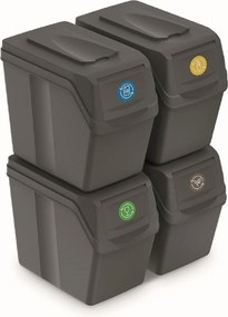 PROSPERPLAST Sada odpadkových košov SORTIBOX, 4x20l