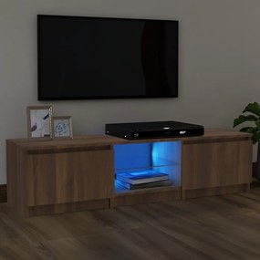 TV skrinka s LED svetlami hnedý dub 140x40x35,5 cm 815713