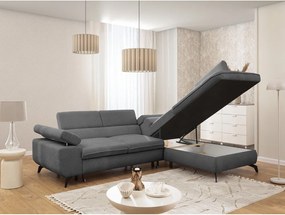 Sivá ženilková rohová pohovka (pravý roh/do L) Marbeya – Ropez