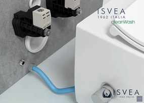 Isvea Isvea, INFINITY závesná WC misa Rimless, integrovaný ventil a bidetová spŕška 36,5x53 cm, biela, 10NFS1001I