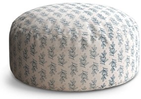 Taburet Circle modré lístky, biela / modrá