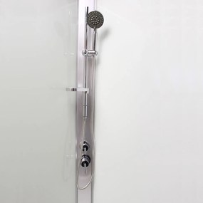 Mereo Mereo, Sprchový, bez striešky, štvorcový, satin ALU, sklo Point, zadne steny biele, MER-CK34122KBW