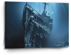 Sablio Obraz Vrak lode na dne mora - 90x60 cm