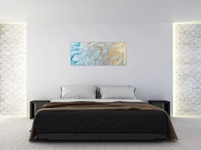 Obraz - Modrý mramor (120x50 cm)