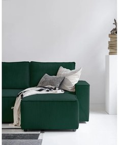 Tmavozelená menčestrová rozkladacia rohová pohovka (variabilná) Brave Dave – Miuform