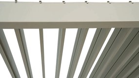 DEOKORK Záhradný hliníkový altánok elektrický MEGAN 4x3 m (ivory)
