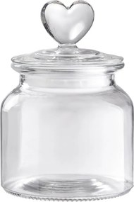 SWEET HEART Dóza sklenené srdca 650 ml
