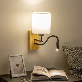 Brilagi - LED Nástenná lampa NUBILA WOOD 1xE27/25W/230V + LED/3W dub/biela