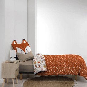 Biele/v terakotovej farbe bavlnené detské obliečky na jednolôžko 140x200 cm Roxy – douceur d'intérieur