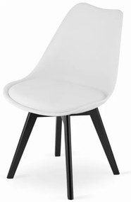 Jedálenská stolička MARK - biela (čierne nohy)