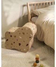 Svetlohnedý detský puf z textílie buklé/ženilkový Terrazzo Cloud – Wigiwama