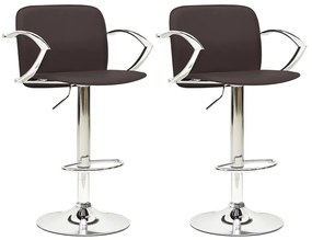 Barové stoličky 2 ks hnedé umelá koža
