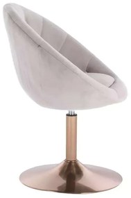 LuxuryForm DESIGN Kreslo VERA VELUR na zlatom tanieri - svetlo šedé