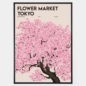 Plagát Flower Market Sakura Tree