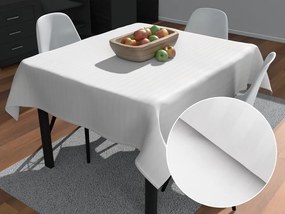 Biante Damaškový štvorcový obrus Atlas Grádl DM-011 Biely - pásiky 2 cm 60x60 cm