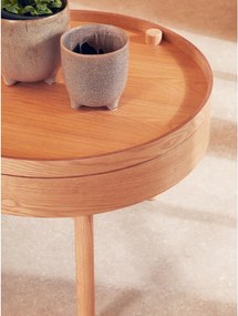 Okrúhly odkladací stolík v dekore borovice ø 60 cm Viborg – Premier Housewares