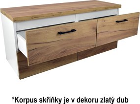 Comodo Kúpeľňová skrinka pod doskové umývadlo Agria GO 120-HD - zlatý dub/zlatý dub