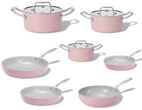 Elmich Kompletná sada keramického riadu Vital 7ks, ružová