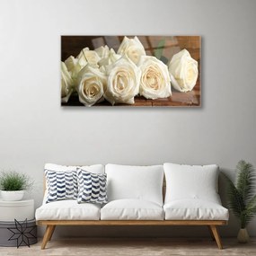 Skleneny obraz Ruže kvety rastlina 100x50 cm