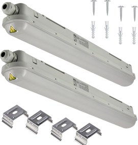SADA 4 ks hermetických svietidiel PILA 60cm 18W 4000K 2000lm IP65