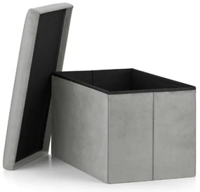 Skladacia taburetka sivá XL zamat sivá