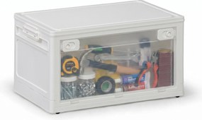 Skladací úložný regálový box L 37 l, 459x320x250 mm, biely