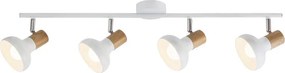 Rabalux HOLLY stropné bodové svietidlo max. 4x40W | E14 | IP20 - biela, svetlé drevo