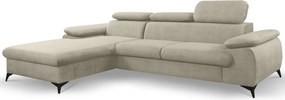 Rohová sedacia súprava Scala, béžová látka, ľavý roh