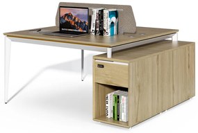 Kancelársky set pre 2 osoby Houseland Profit Max 04 1614 dub/biela
