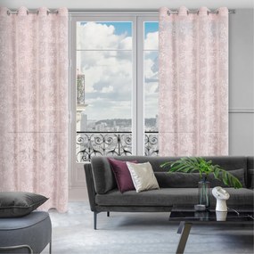 ZÁVES NA KRÚŽKOCH AMBER 140X250 CM RUŽOVÁ