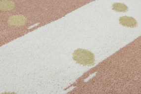 Koberec LIMA M044A krémový / ružový / zlatý polkruh