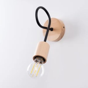 Sollux SL.1476 - Nástenná lampa EMBER 1xE27/15W/230V čierna/béžová/buk