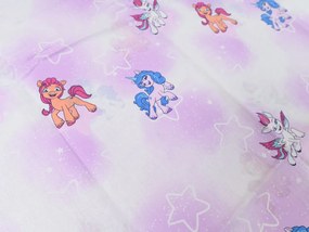Detské bavlnené obliečky MY LITTLE PONY STARS biele Rozmer obliečky: 60 x 70 cm | 140 x 200 cm