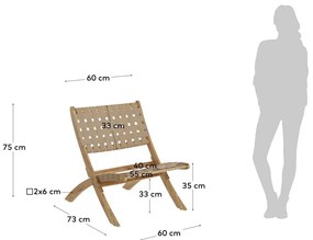 Béžové drevené záhradné kreslo – Kave Home