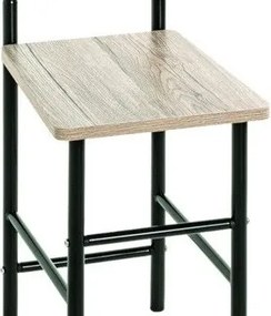 Nemý sluha - stolička Ruta, čierny/dub san remo