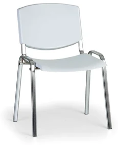 Konferenčná stolička Design - chrómované nohy, sivá
