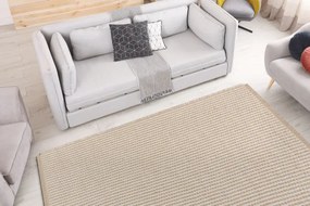 Koberec JUTE 3650 so strapcami krémový / béžový