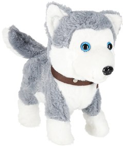 KIK Interaktívna plyšová hračka pes Husky na vodítku