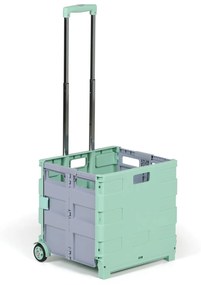 Skladací nákupný vozík, 50L, nosnosť 35 kg, 2 pevné kolieska